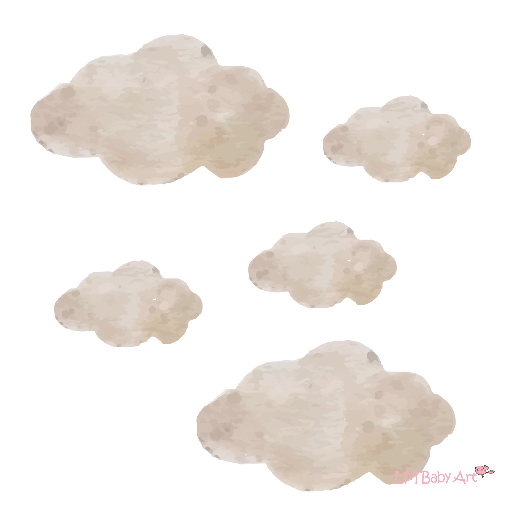Muursticker grote wolken 