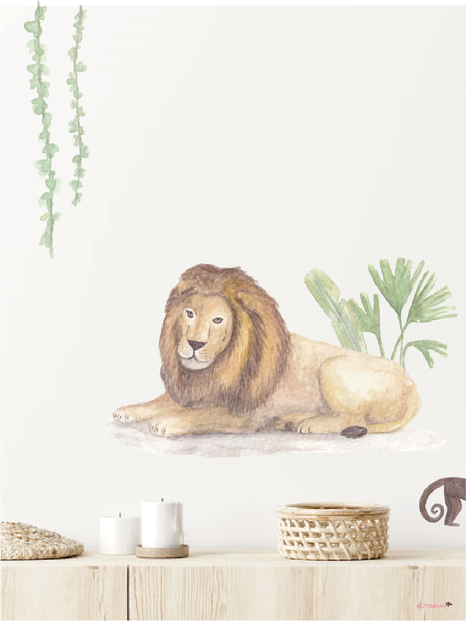 Muursticker leeuw kinderkamer - LM Baby Art | Muurdecoratie voor de allerkleinsten
