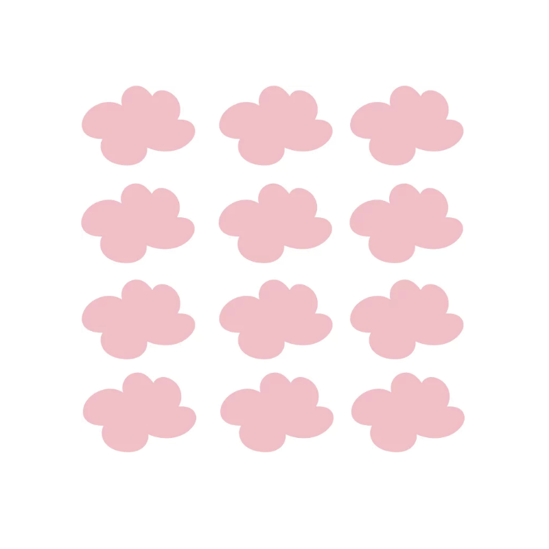 Roze wolken muursticker set