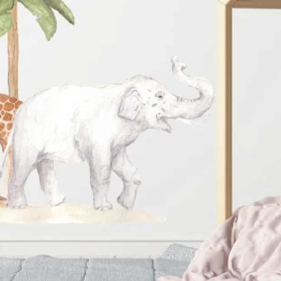 Olifant muursticker babykamer - LM Baby Art | Muurdecoratie voor de allerkleinsten