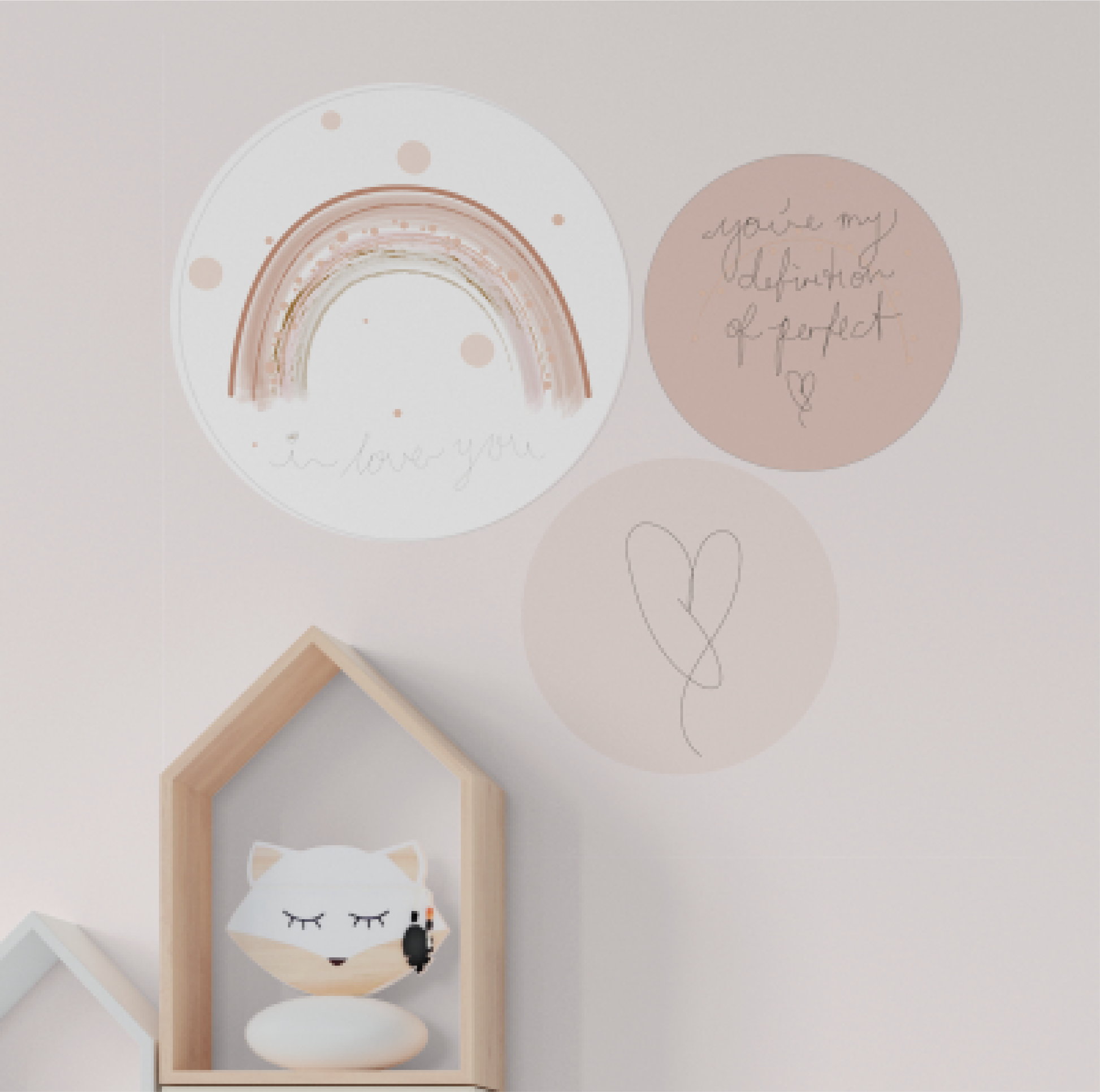 Muurcirkel set - Regenboog collectie - LM Baby Art | Muurdecoratie voor de allerkleinsten