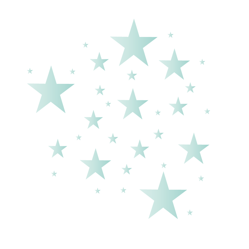 Groen blauwe sterren muurstickers 