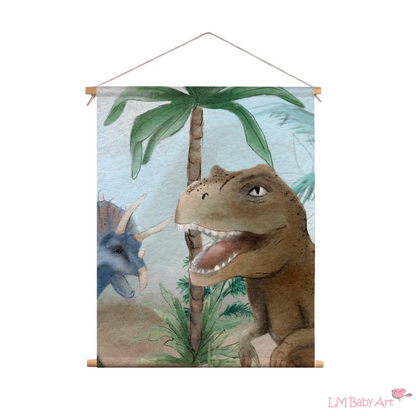 Textielposter T-Rex | 30x40cm - LM Baby Art 
