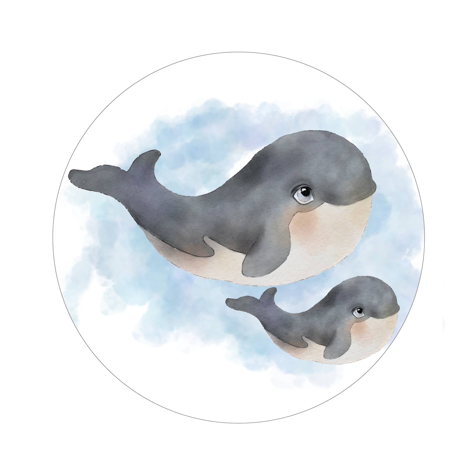 Muurcirkel set walvissen - LM Baby Art | Muurdecoratie voor de allerkleinsten